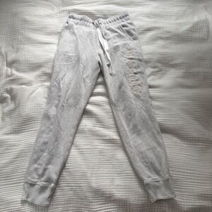 Abercrombie & Fitch Fleece Joggers Gray Embroidered Logo Small